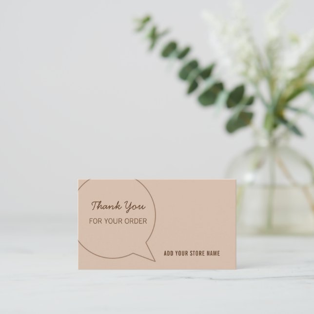 Carte De Visite Merci pour vous commander personnalisé votre nom d (Debout devant)