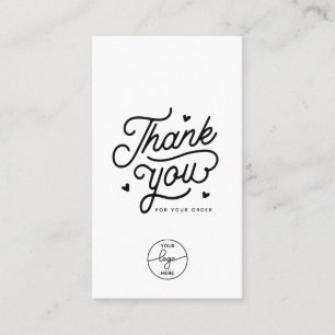 Carte De Visite Merci Simple Pour Votre Commande Code Qr Logo