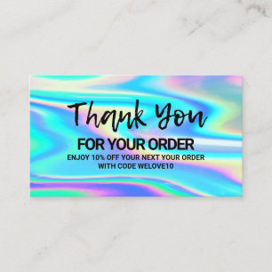 Carte De Visite Merci Trendy Colour Holo Remise