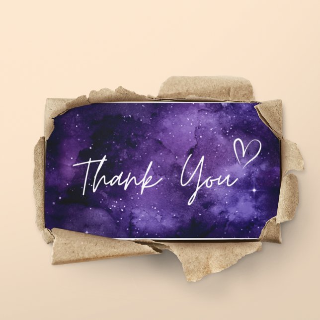 Carte De Visite Merci violet nuit Ciel cosmique Galaxy tendance (Créateur téléchargé)