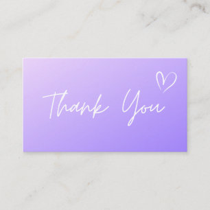 Carte De Visite Merci Violet Ombre Gradient Médias sociaux mignonn