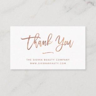 Carte De Visite Merci   White and Rose Gold Small Business