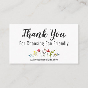 Carte De Visite Merci Zéro Déchets Éco Conçu à la main