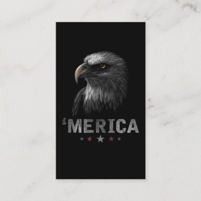 Carte De Visite Merica Eagle 4 juillet USA Patriotique (Devant)