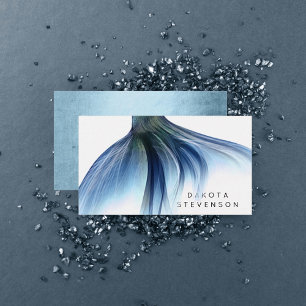 Carte De Visite Mermaid Glam Tail   Dusty Ice Blue Luster Branding