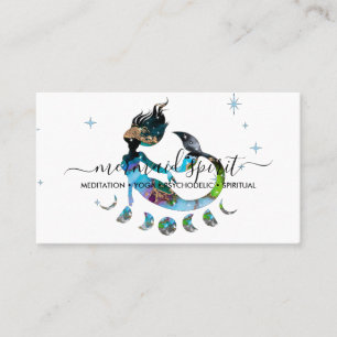 Carte De Visite Mermaid lune zodiaque spirituelle ombre