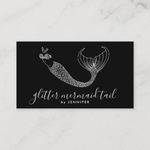 Carte De Visite Mermaid noir blanc