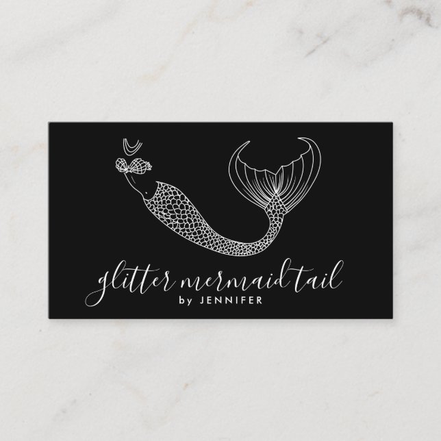 Carte De Visite Mermaid noir blanc (Devant)