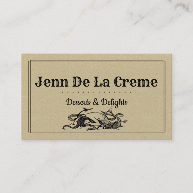 Carte De Visite Mermaid vintage (Devant)
