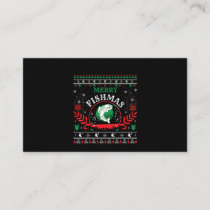 Carte De Visite Merry Fishmas Ugly Sweater Fishing (1.p