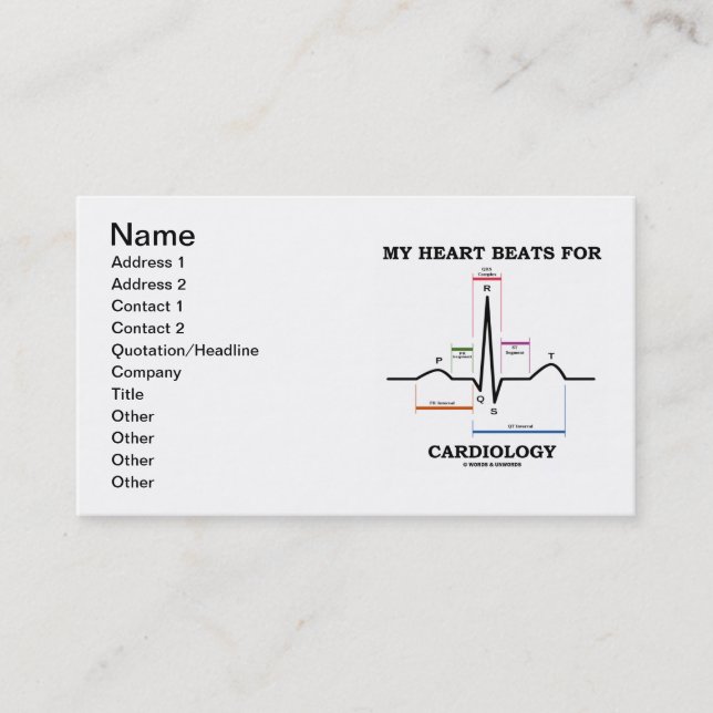 Carte De Visite Mes battements de coeur pour la cardiologie (Devant)