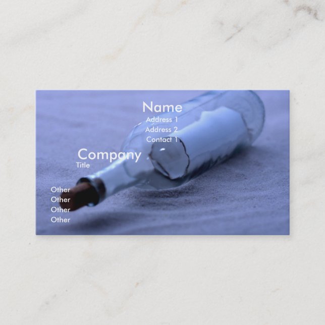 Carte De Visite Message dans le sable (Devant)