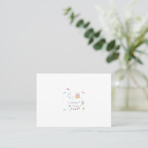 Carte De Visite message de voeux d'anniversaire/ anniversaire heur