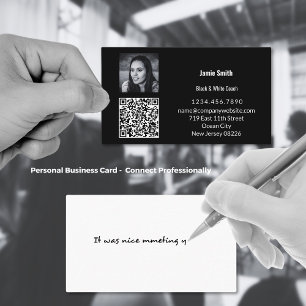 Carte De Visite Message personnel de code QR photo numérisable