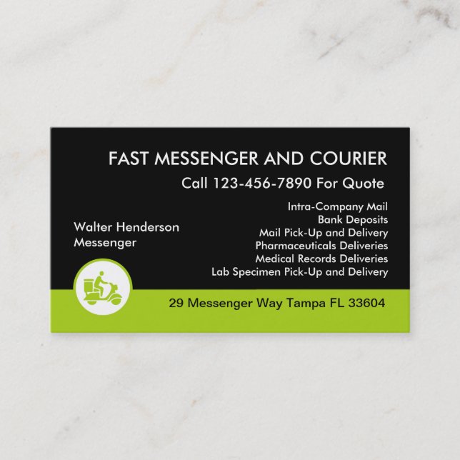 Carte De Visite Messager et services messagerie (Devant)