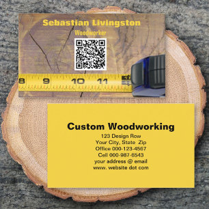 Carte De Visite Mesurer le code QR professionnel de travail du boi