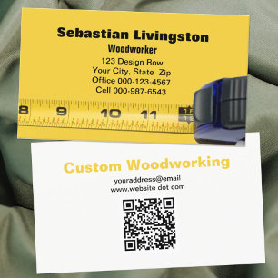 Carte De Visite Mesurer le code QR professionnel de travail du boi
