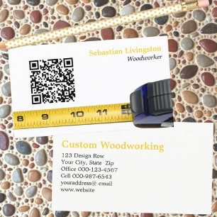 Carte De Visite Mesurer le code QR professionnel de travail du boi