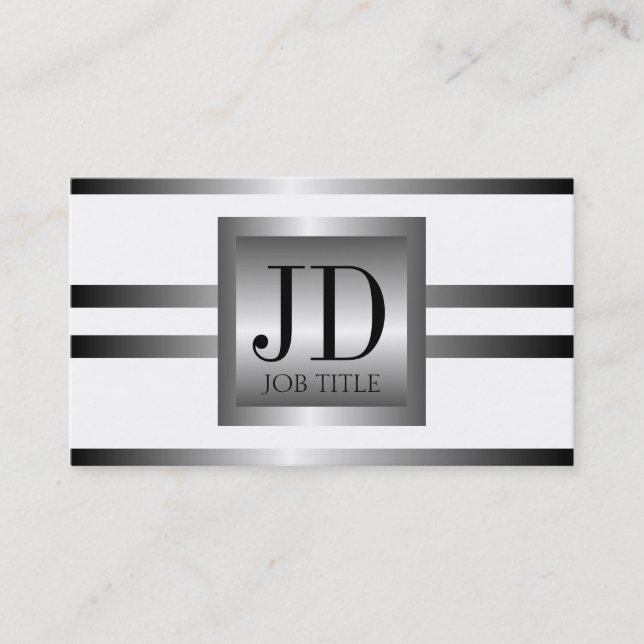 Carte De Visite Métal argenté de YourJobTitle métallique (Devant)