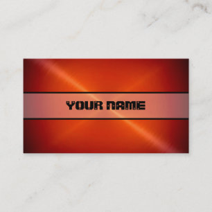 Carte De Visite Métal brillant rouge d'acier inoxydable