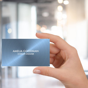 Carte De Visite Métal brossé bleu clair