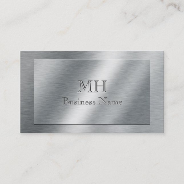 Carte De Visite Métal brossé - Monogramme (Devant)