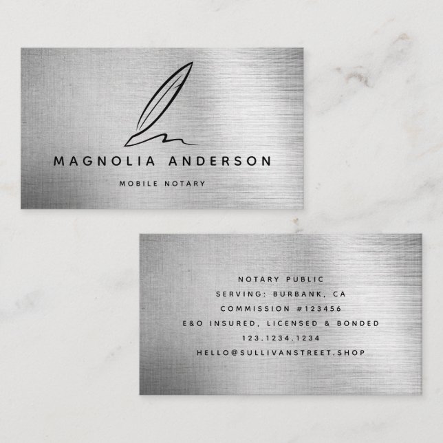 Carte De Visite Métal brossé pour ordinateur portable (Devant / Derrière)