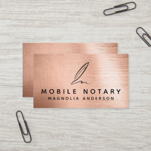 Carte De Visite Métal brossé pour Rose Notaire Mobile