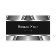 Métal Chrome Élégant Noir & Blanc Style Argent
