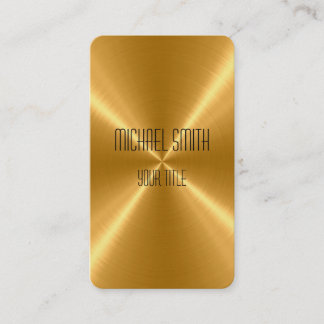Carte De Visite Métal d'acier d'or