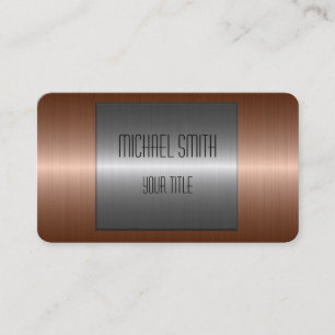 Carte De Visite Métal d'acier inoxydable de bronze et d'argent