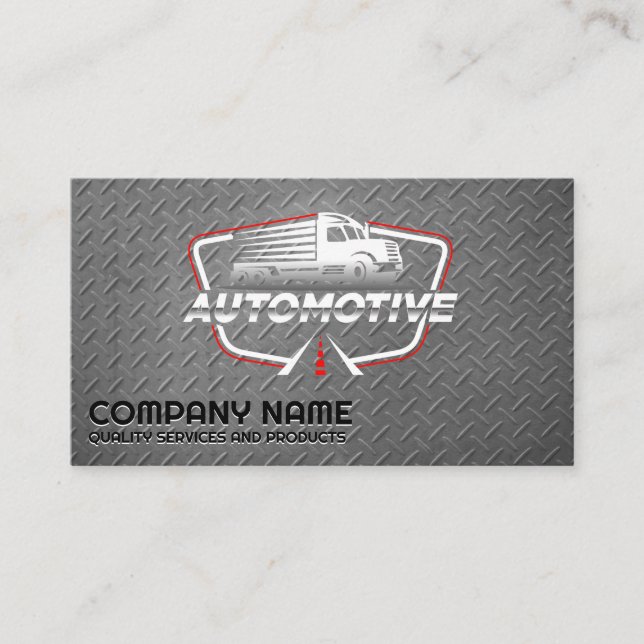 Carte De Visite Métal du logo du semi-camion | Motif en acier (Devant)