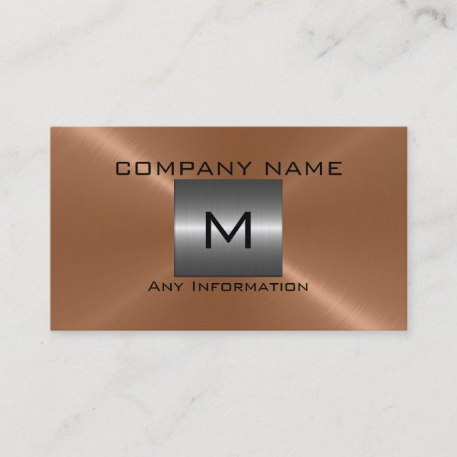 Carte De Visite Métal en acier inoxydable bronze (Devant)
