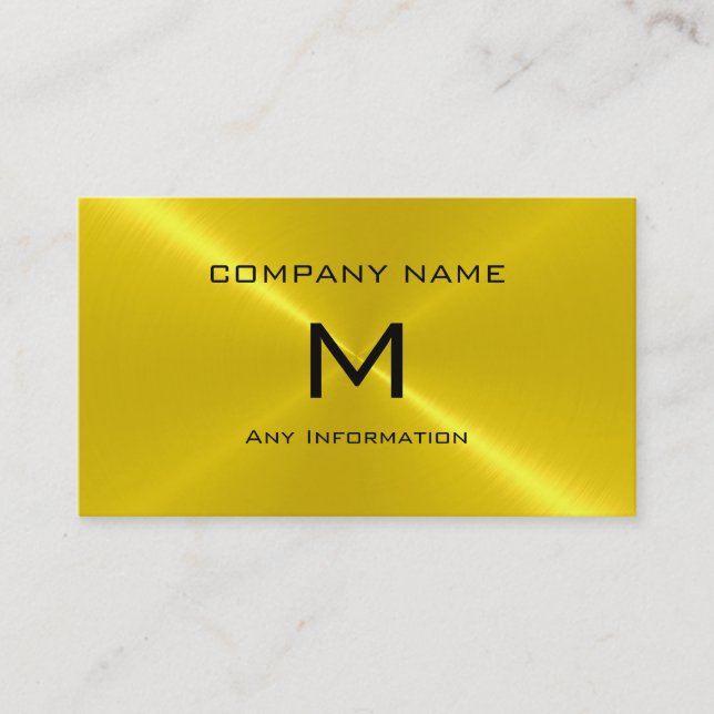 Carte De Visite Métal en acier inoxydable or (Devant)