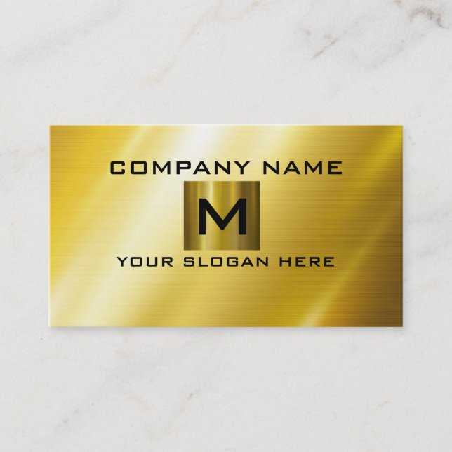 Carte De Visite Métal en acier inoxydable or (Devant)