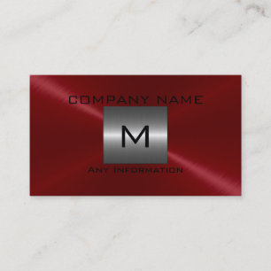 Carte De Visite Métal en acier inoxydable rouge