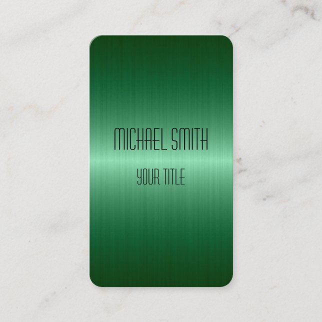 Carte De Visite Métal en acier inoxydable vert (Devant)