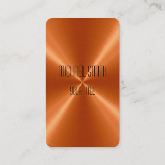 Carte De Visite Métal en acier orange