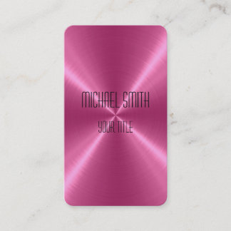 Carte De Visite Métal en acier rose
