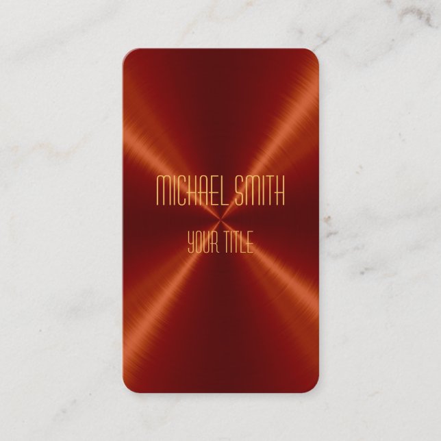 Carte De Visite Métal en acier rouge (Devant)