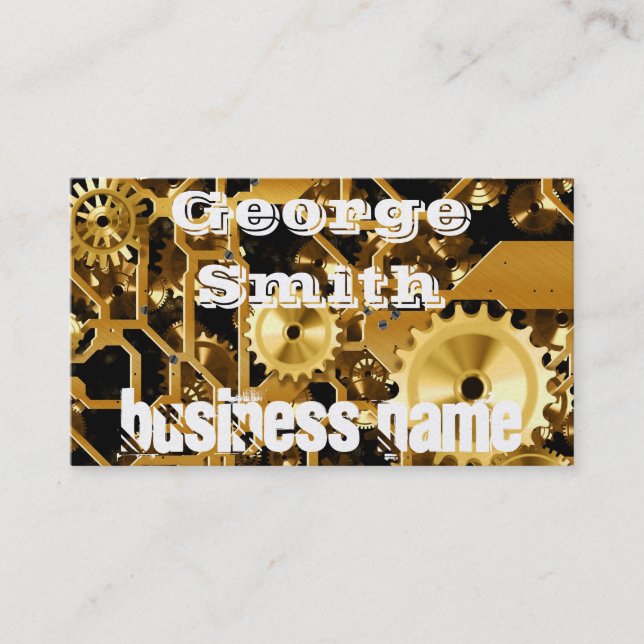 Carte De Visite Metal Gears Machine Steampunk Grunge Destinée (Devant)