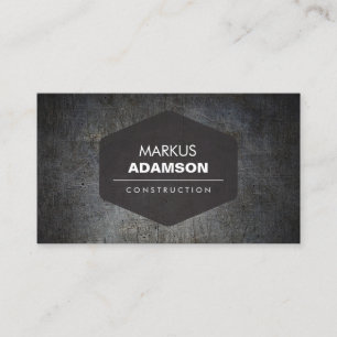Carte De Visite Métal grunge noir frais avec le logo nommé