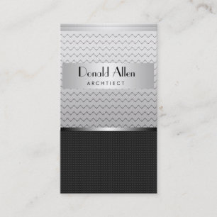 Carte De Visite Métal Moderne Élégant Architecte Noir
