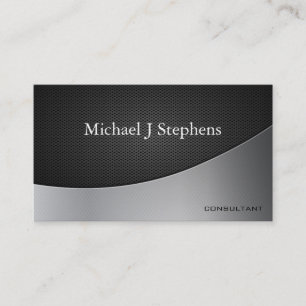 Carte De Visite Métal Noir Professionnel Moderne Texté Simple