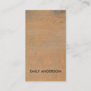 CARTE DE VISITE MÉTAL ORANGE DE GRUNGE CORROSIVE TEXTUÉ