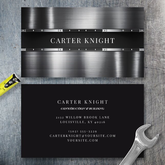 Carte De Visite Métal riveté industriel  (Créateur téléchargé)