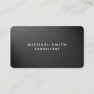Carte De Visite Métal simple moderne noir élégant professionnel