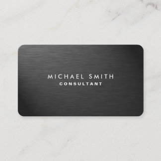 Carte De Visite Métal simple noir moderne élégant professionnel