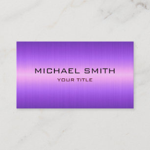 Carte De Visite Métal violet d'acier inoxydable de monogramme fait