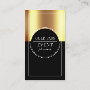 Carte De Visite Metallic Gold Black Event Planner